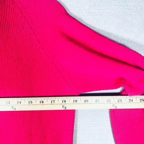 Vintage Scottish Cashmere Sweater Womens S Pink 3/4 Sleeve Mock Neck Pullover - Picture 8 of 11